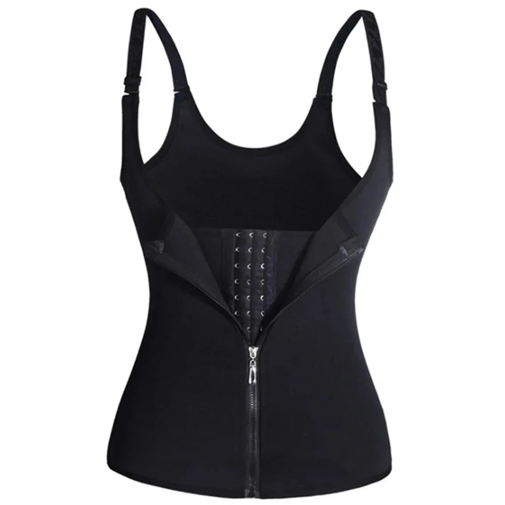 Zip-Up Waist Trainer Tank Top